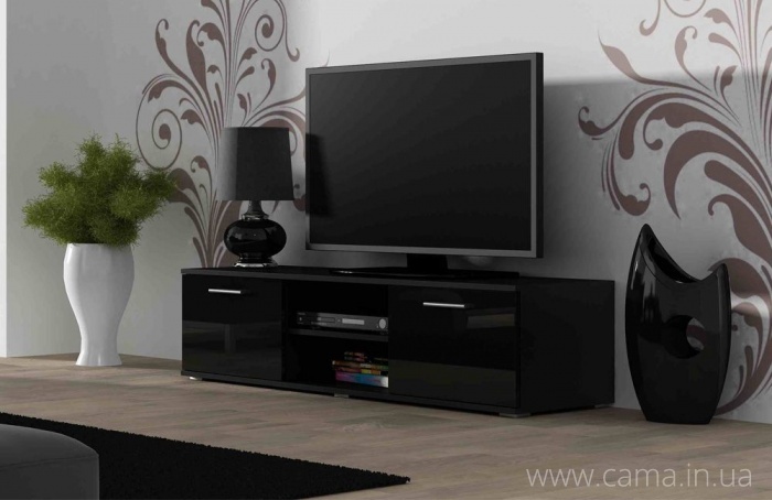 Тумба Тв Soho 140 черный/черный глянец