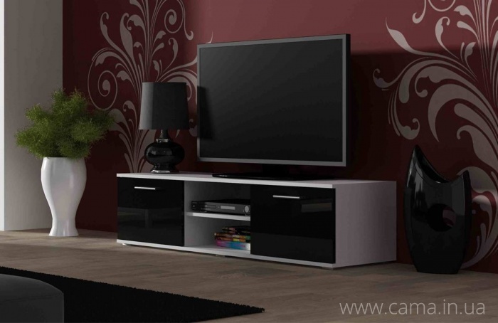 Тумба Тв Soho 140 белый/черный глянец