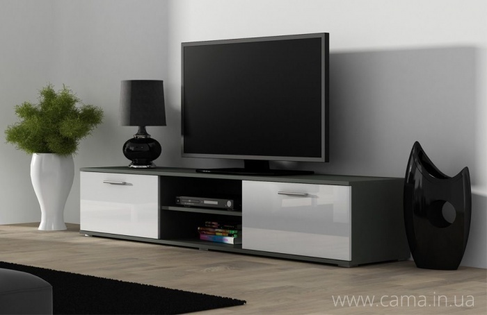 Тумба Тв Soho 180 серый/белый глянец