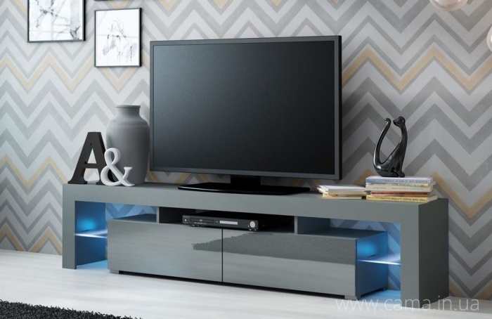Тумба ТВ Solo - серый/серый глянец