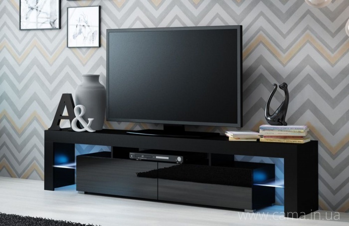 Тумба ТВ Solo - черный/черный глянец