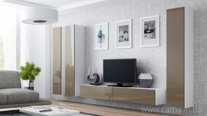 Гостиная Vigo 1 белый/лате глянец Гостиная Vigo 1 белый/лате глянец