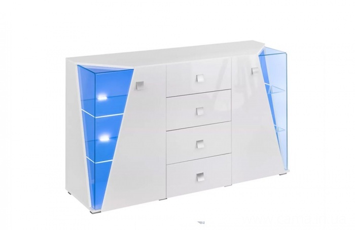 Комод EDGE Белый/Белый глянец