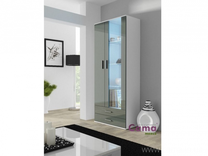 Витрина высокая Soho S-6 белый/серый глянец