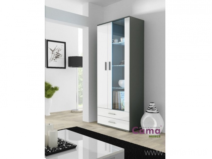 Витрина высокая Soho S-6 серый/белый глянец