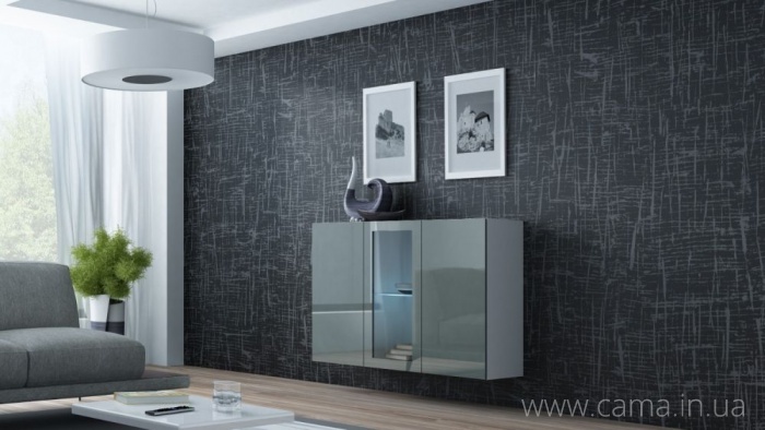 Комод Vigo 120 белый/ серый глянец