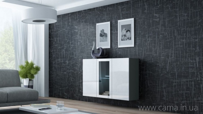 Комод Vigo 120 серый/ белый глянец