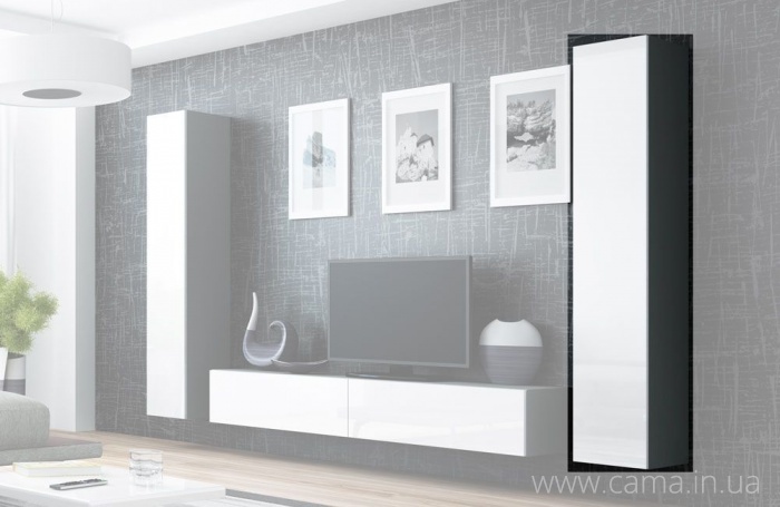 Пенал навесной Vigo 180 серый/белый глянец