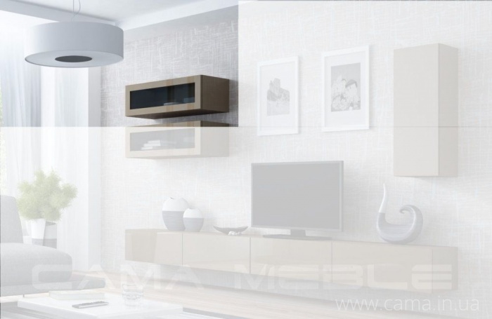 Витрина навесная Vigo 90 латте/латте глянец