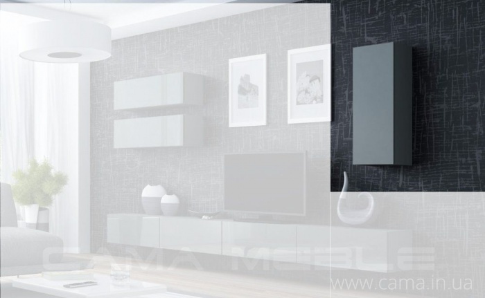 Пенал навесной Vigo 90 серый/серый глянец Пенал навесной Vigo 90 серый/серый глянец